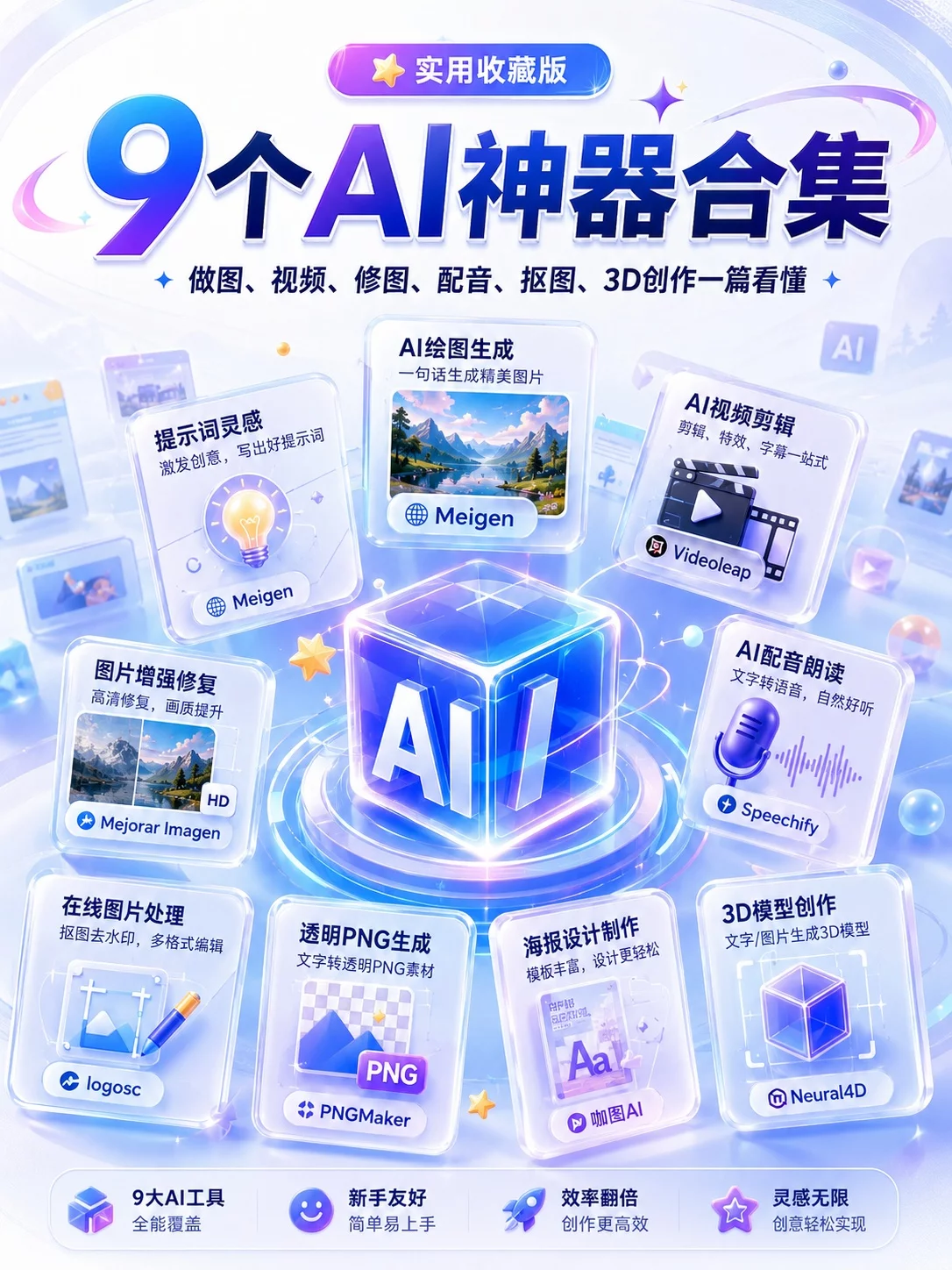 9个AI创作工具！做图修图剪视频少走弯路