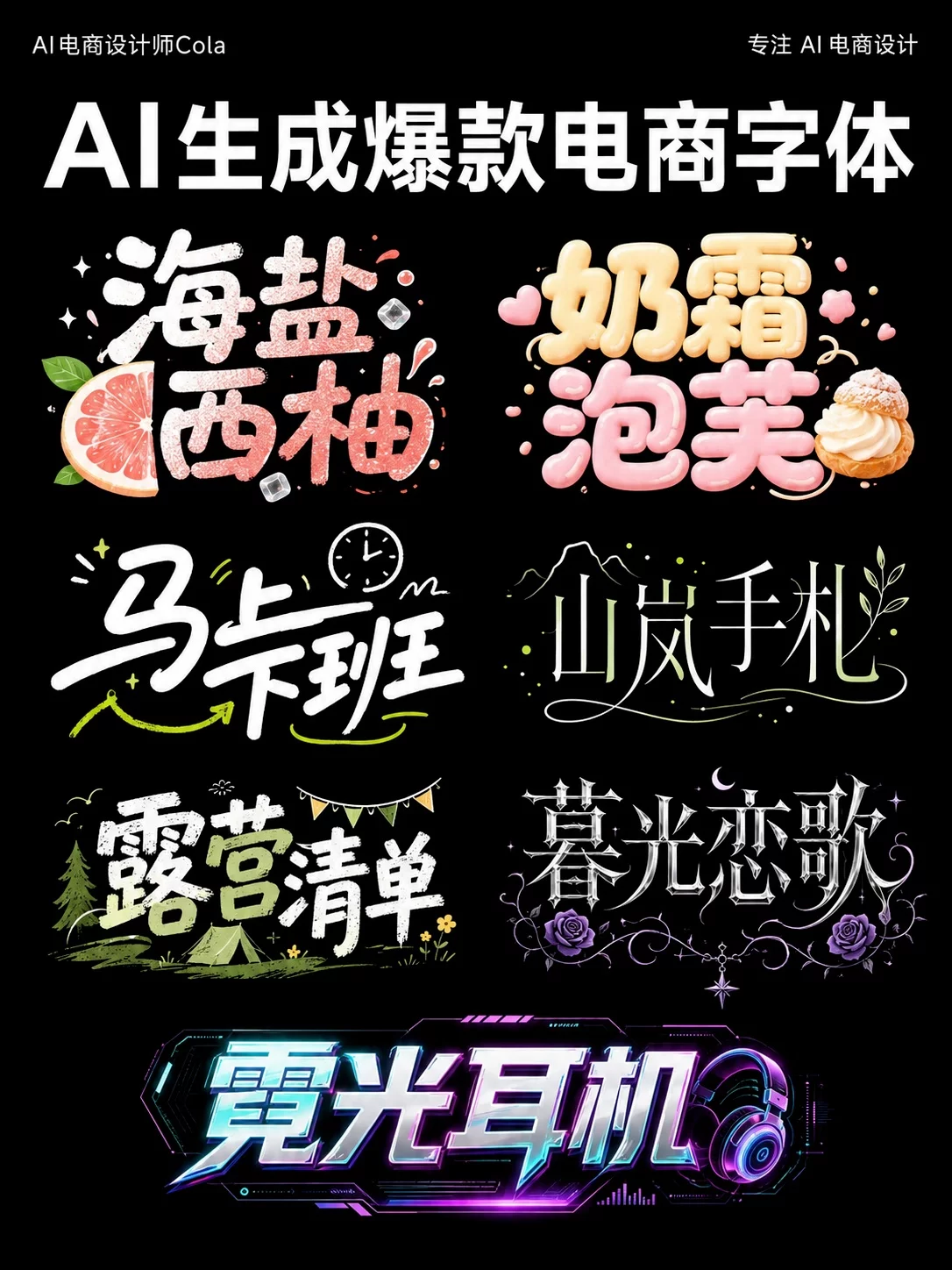 AI字体设计不求人!5分钟做出独特电商字形
