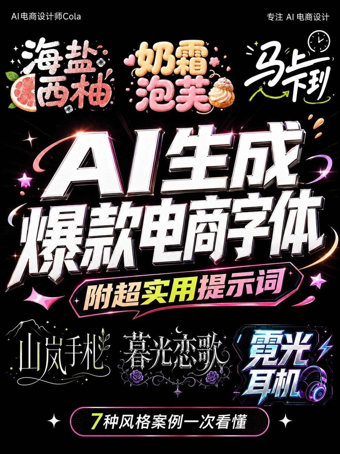 AI字体设计不求人!5分钟做出独特电商字形