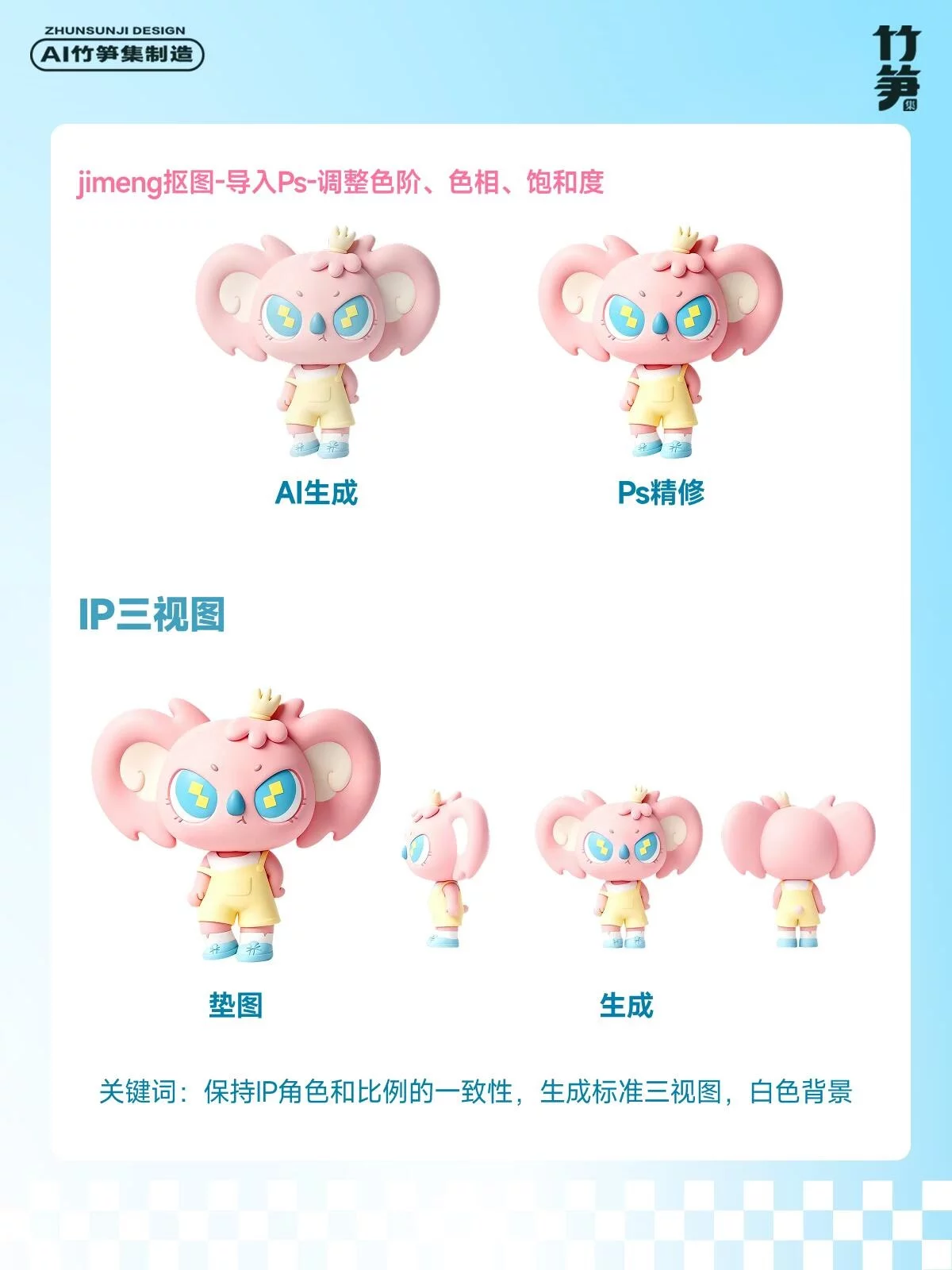 9步搞定IP全套设计!即梦+PS从形象到周边全做完