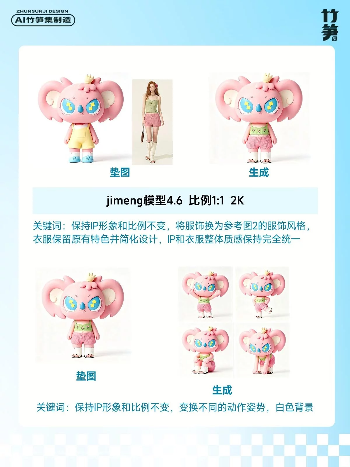 9步搞定IP全套设计!即梦+PS从形象到周边全做完