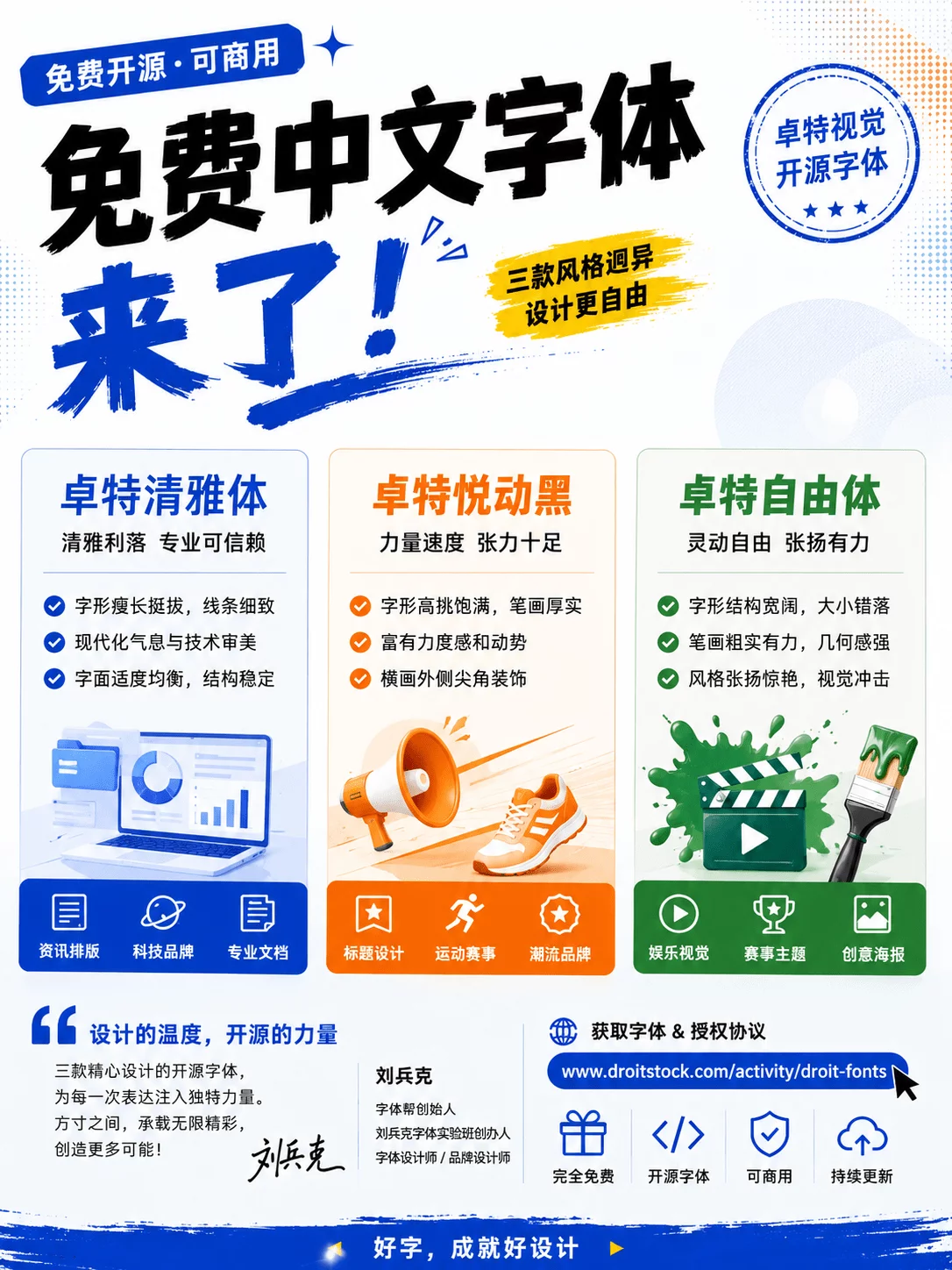 闭眼放心商用!3 款质量极高的中文字体重磅上新!