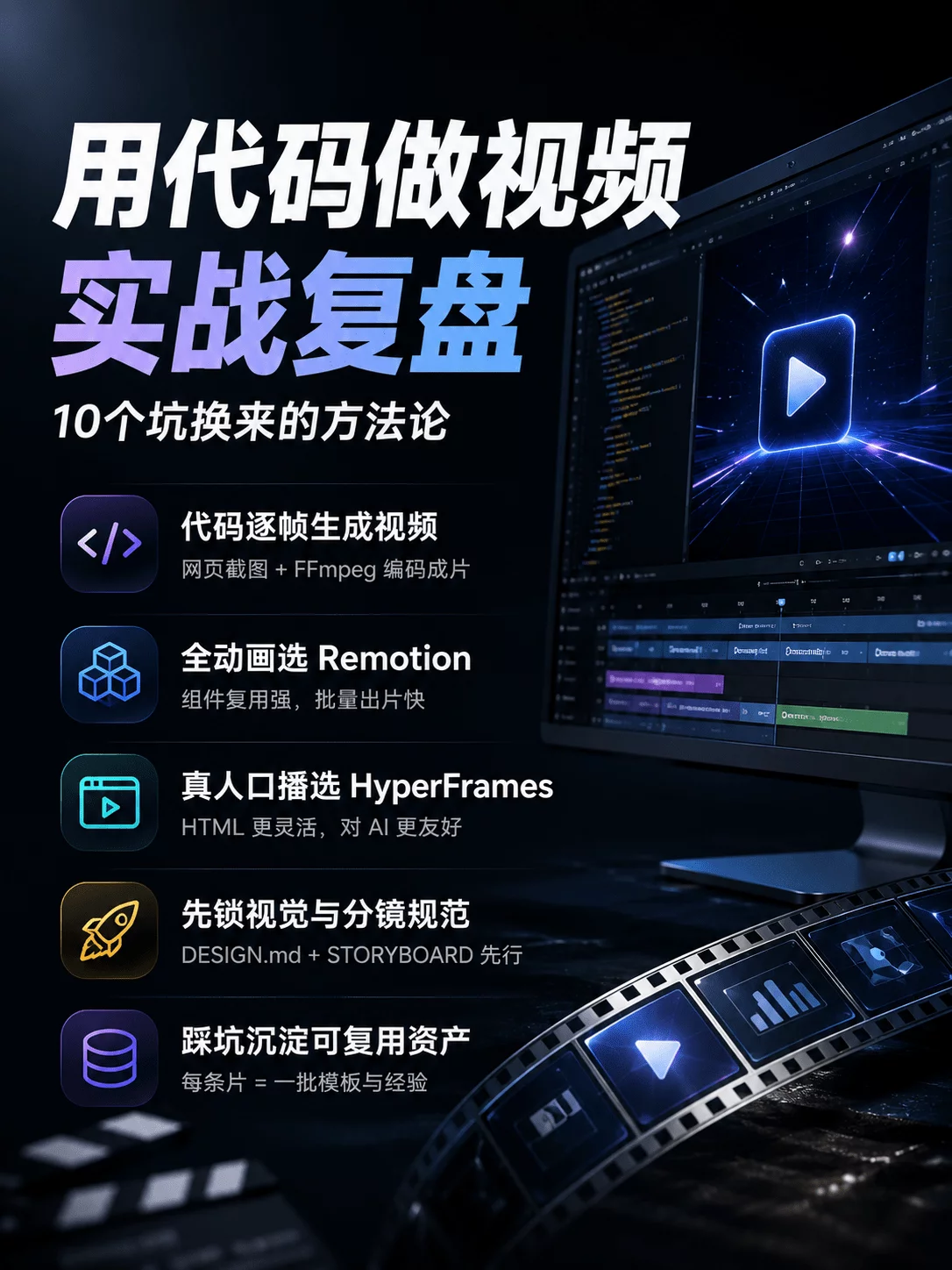 花了一个月，踩了10个坑，我终于搞懂了用代码做视频