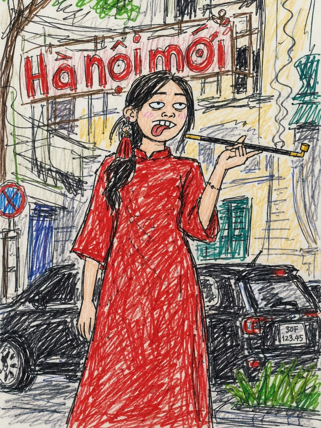 AI搞笑涂鸦画教程！把照片一键变丑萌插画
