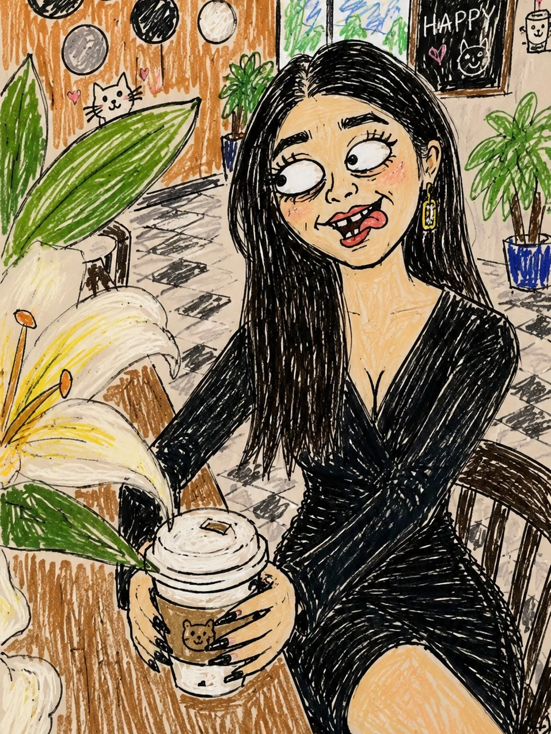 AI搞笑涂鸦画教程！把照片一键变丑萌插画
