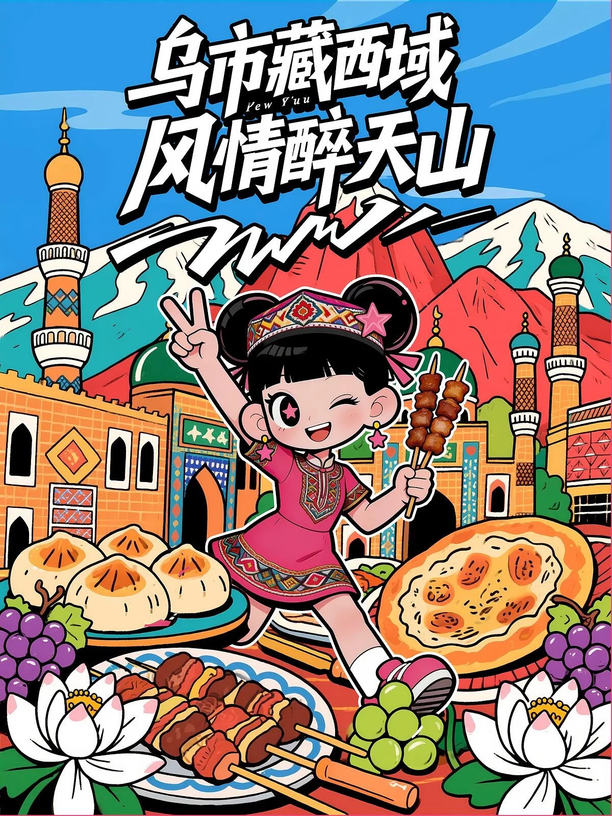 一套流程讲透!AI生成潮流城市插画海报