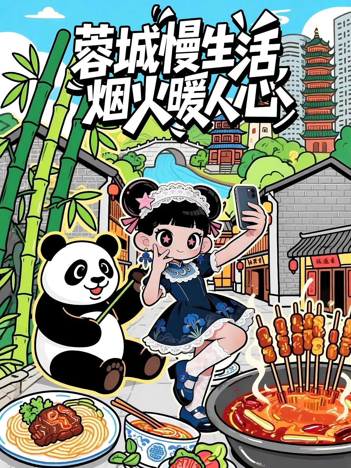 一套流程讲透!AI生成潮流城市插画海报
