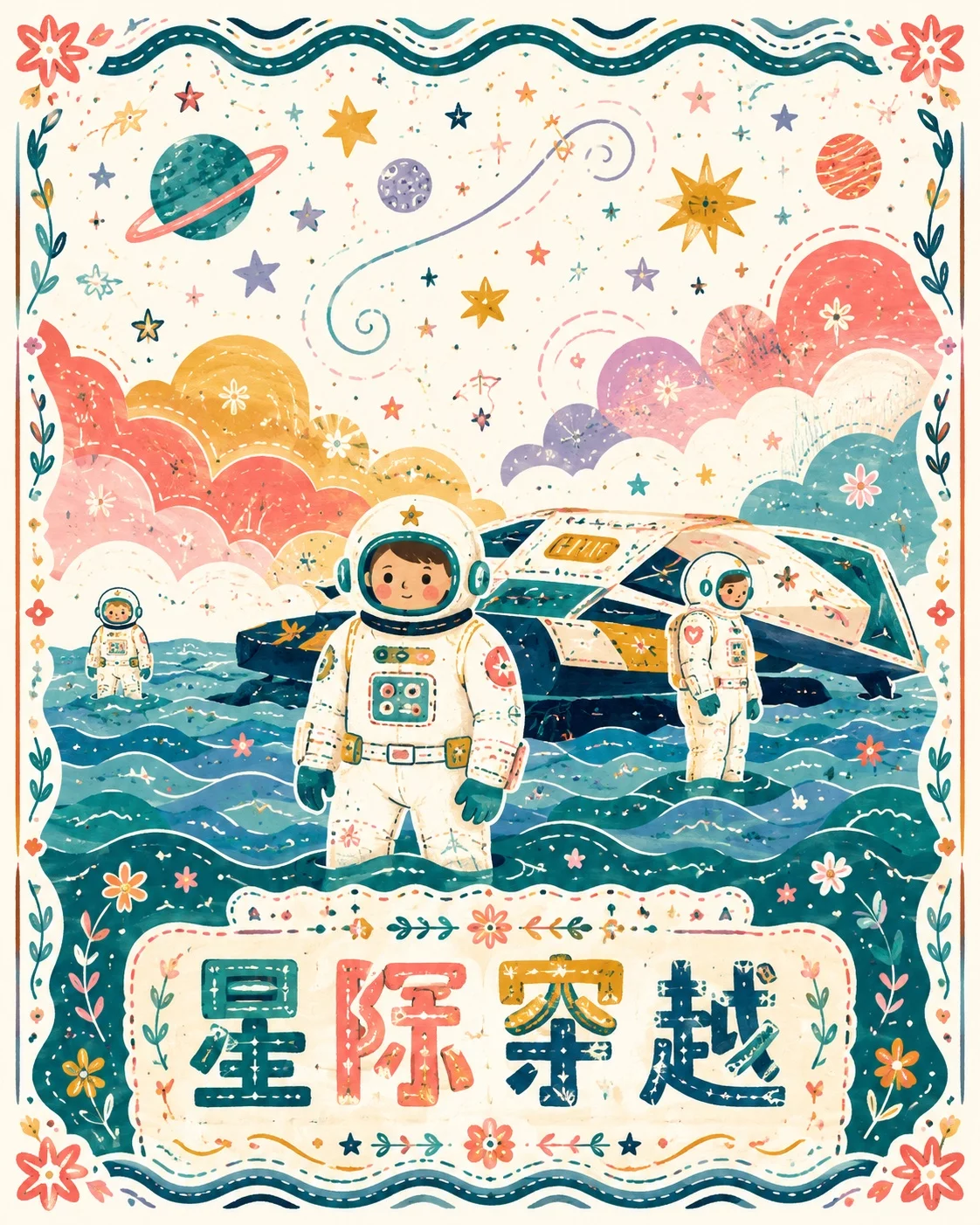 6月爆火的提示词来了!一句话生成超可爱的插画风