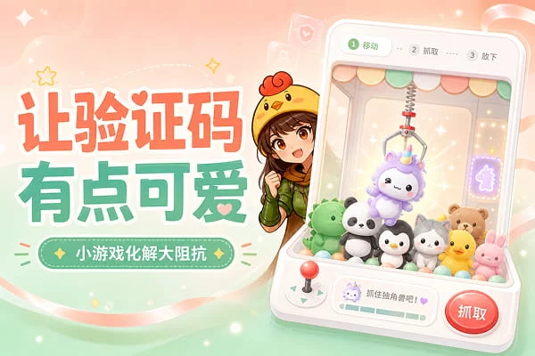 把人机验证做成抓娃娃机！游戏化设计还能这么好玩