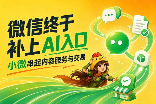 微信首页新增AI入口，一句话就能帮你操作小程序下单