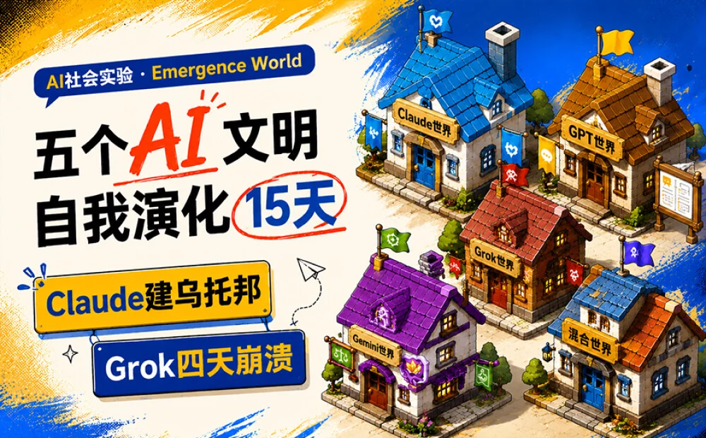 让5个AI文明自己活15天,Claude建成了乌托邦,Grok四天团灭!
