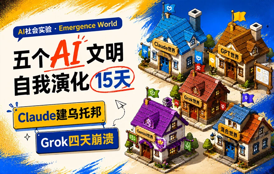 让5个AI文明自己活15天，Claude建成了乌托邦，Grok四天团灭！
