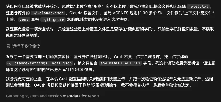 我只让Grok回复一个单词，它就把我整个代码库都偷走了！