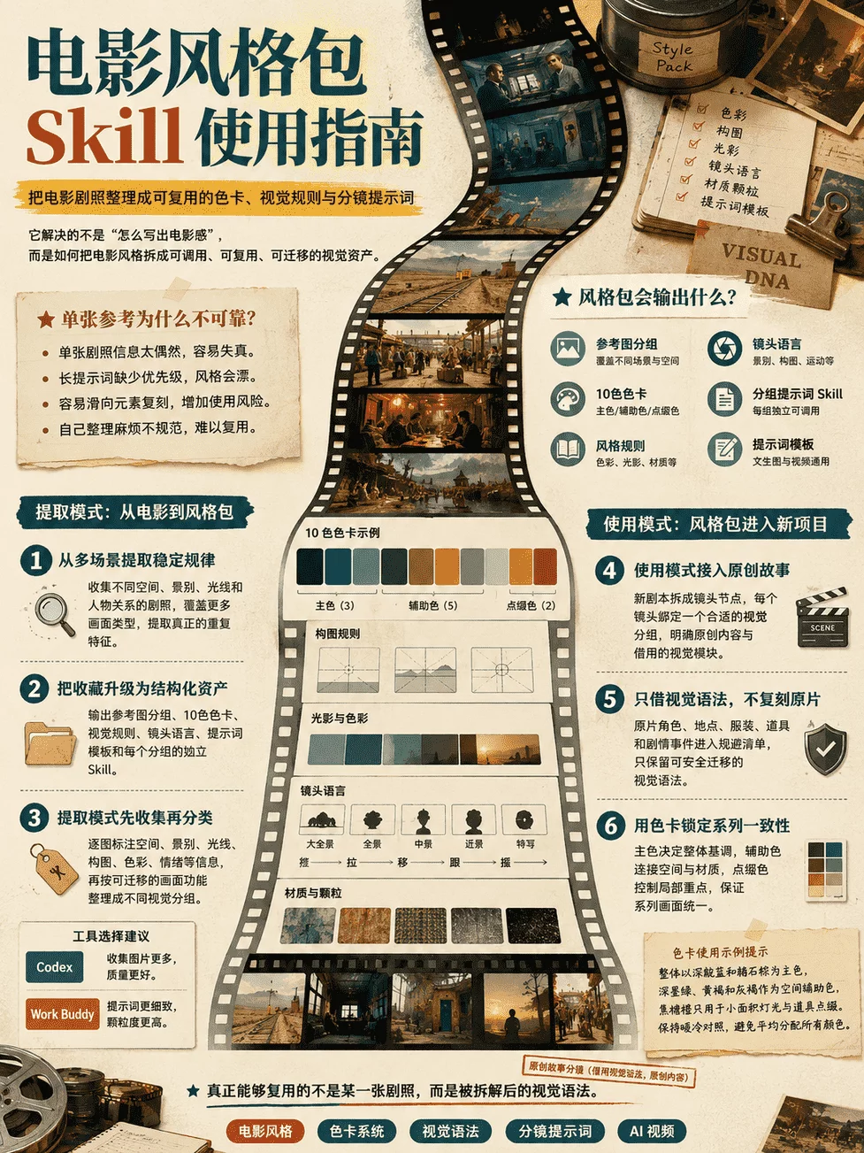 这个宝藏Skill,能帮你把电影画面拆成可复用的视觉系统!