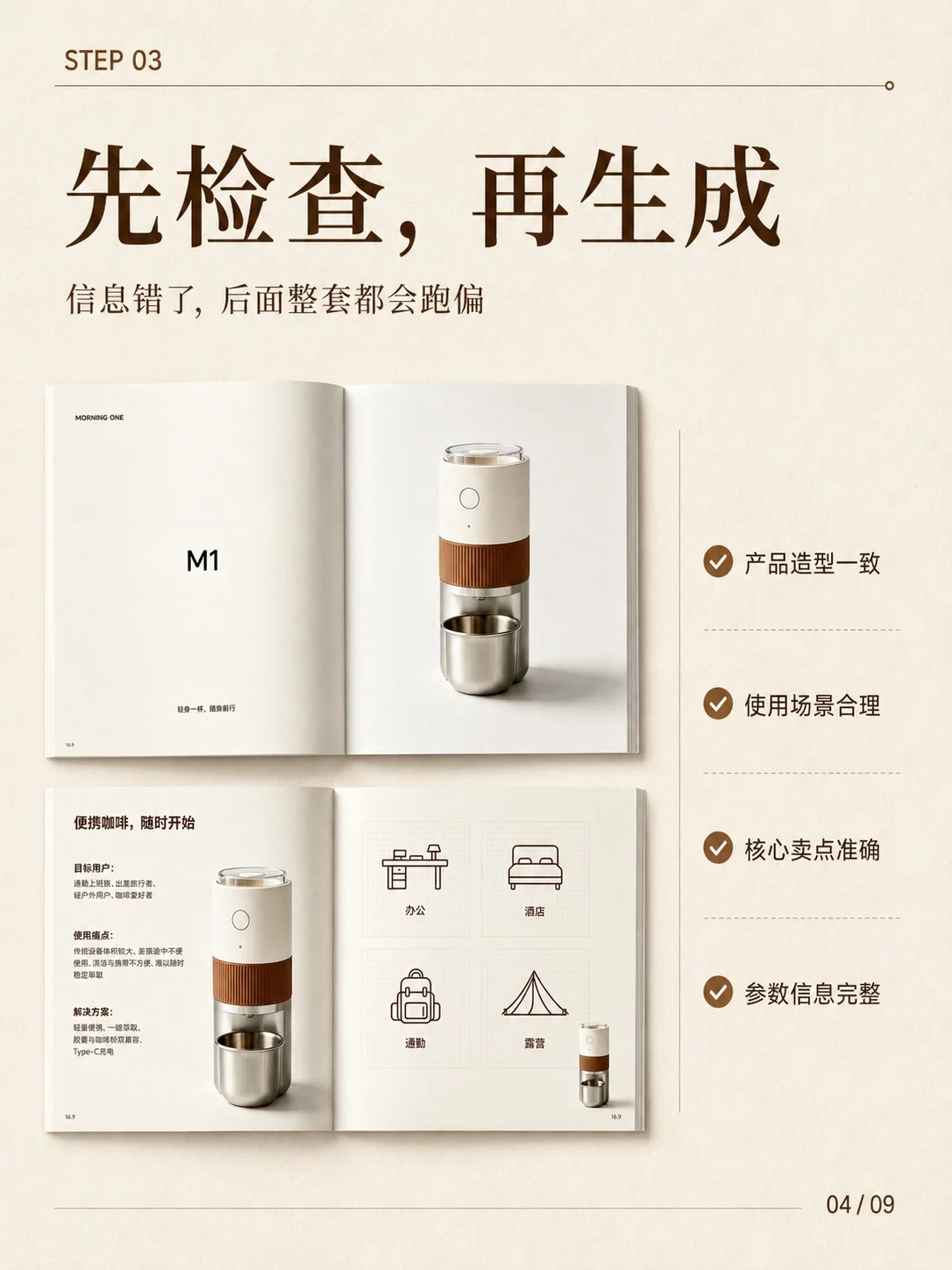 AI一键做整套画册!7步跑通10页产品设计流程