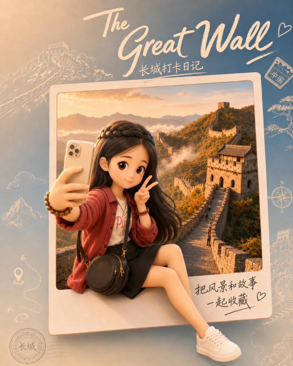 暑假旅行照还能这样玩!这组AI提示词一键变打卡大片