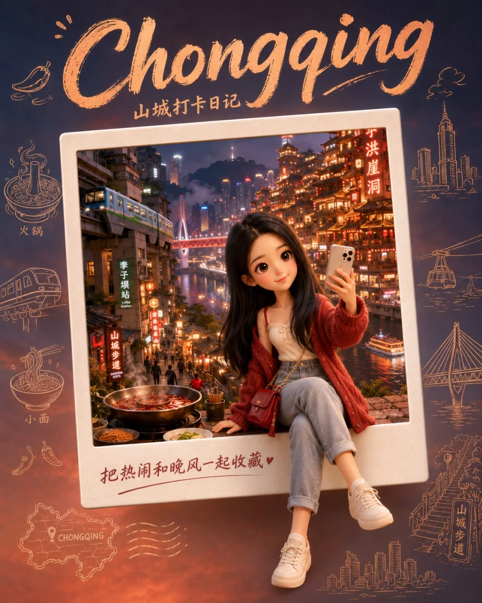 暑假旅行照还能这样玩!这组AI提示词一键变打卡大片