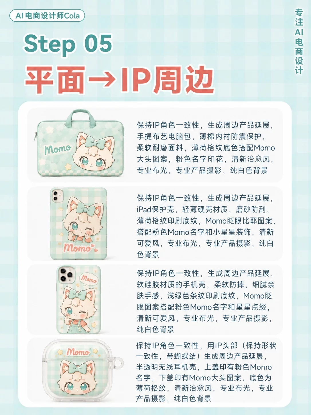 AI仅需6步！从角色到全案，一套做出IP周边