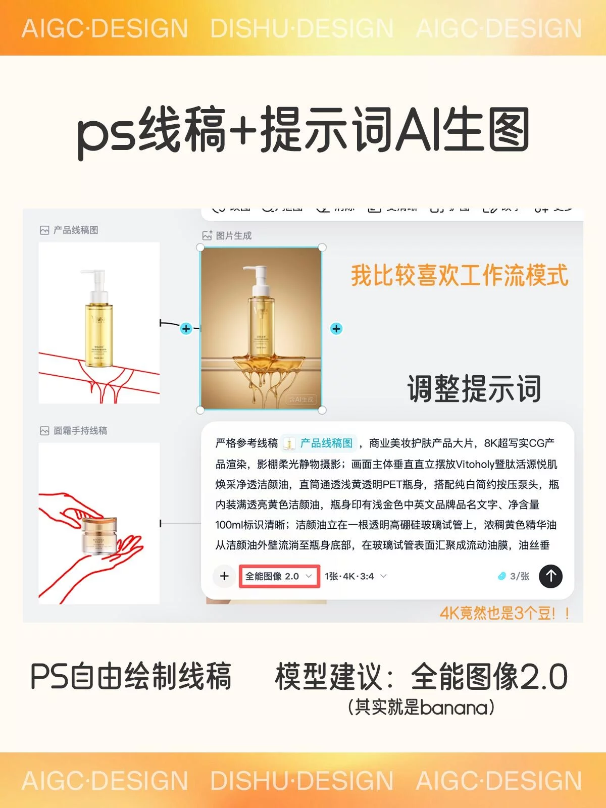 告别AI反复抽卡!2步做出构图精准的美妆电商图
