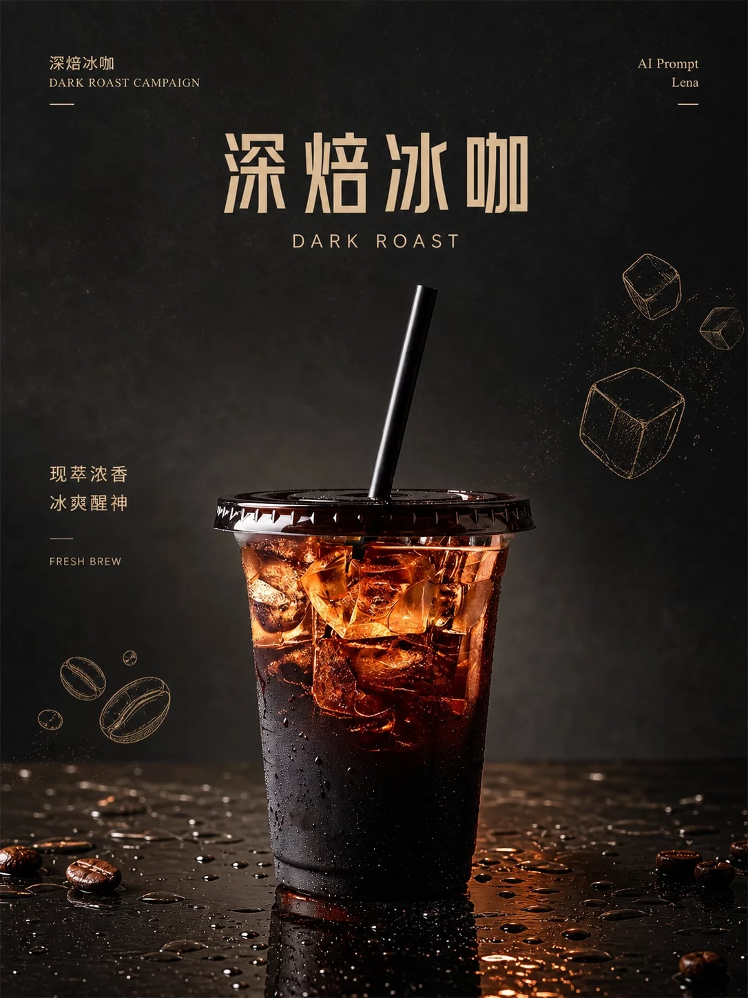 GPT-img2夏日茶饮海报提示词！款款都很吸睛