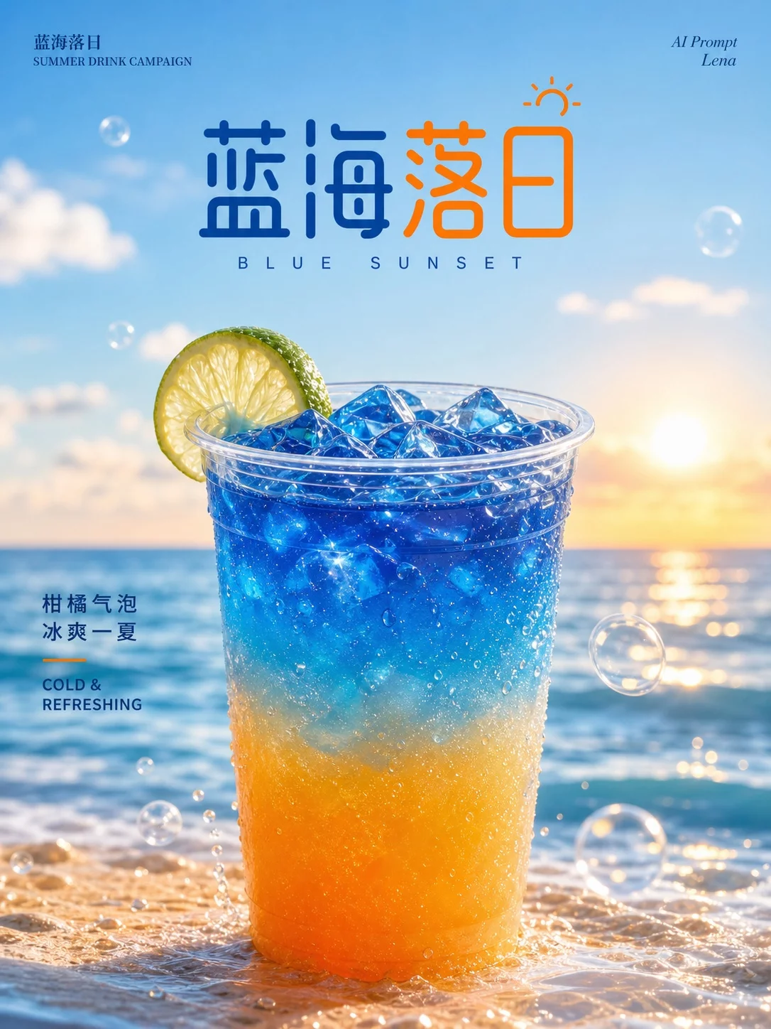 GPT-img2夏日茶饮海报提示词！款款都很吸睛