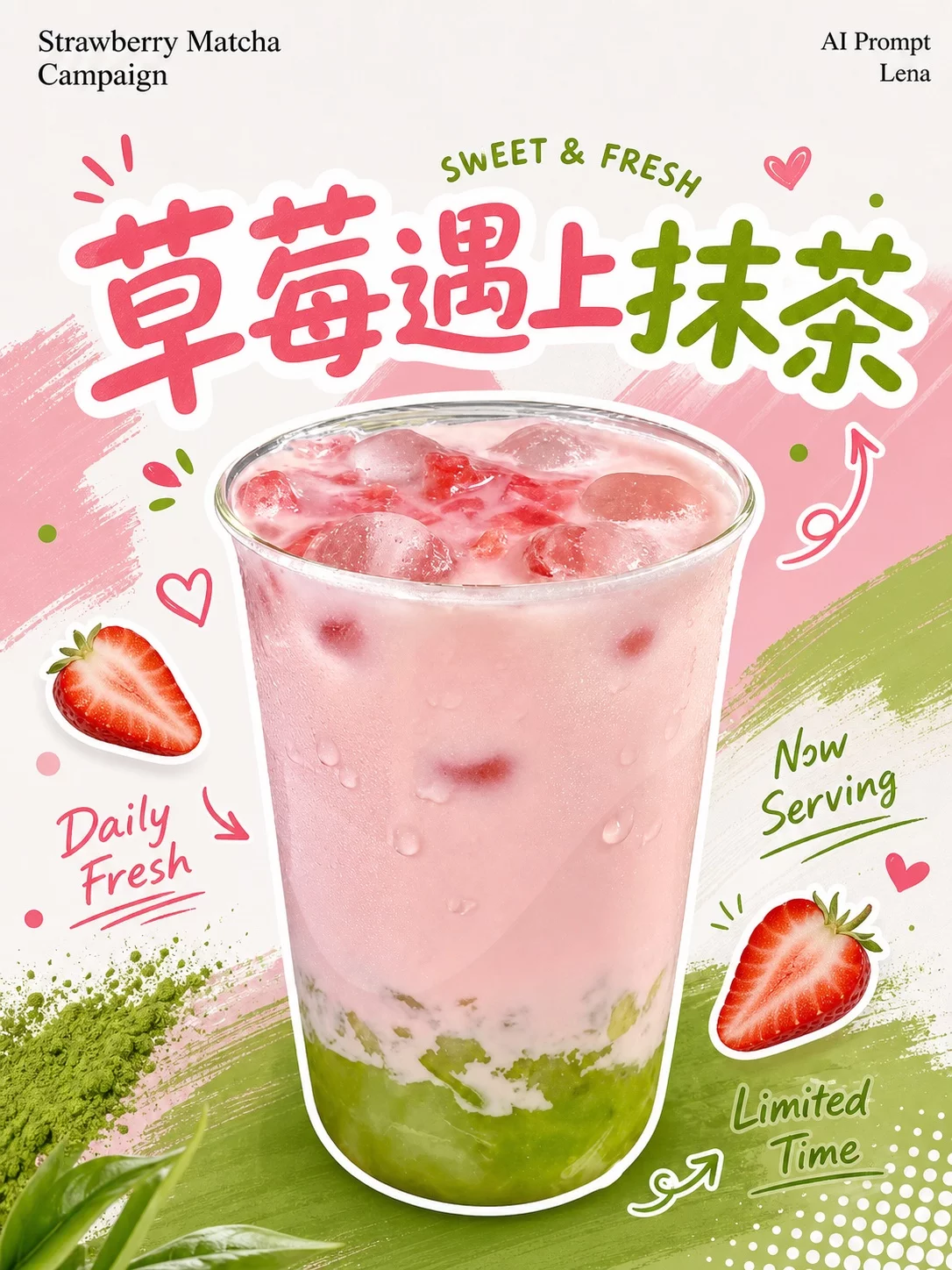 GPT-img2夏日茶饮海报提示词！款款都很吸睛