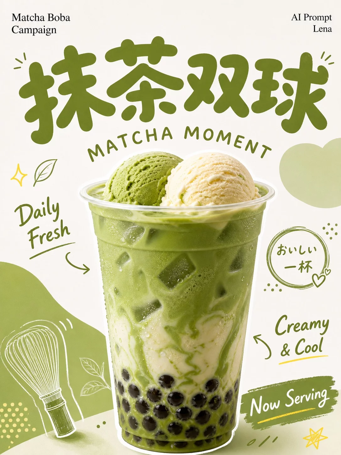 GPT-img2夏日茶饮海报提示词！款款都很吸睛