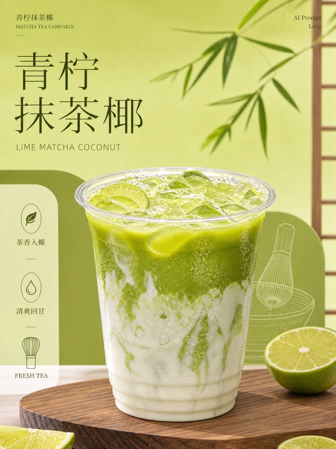 GPT-img2夏日茶饮海报提示词！款款都很吸睛