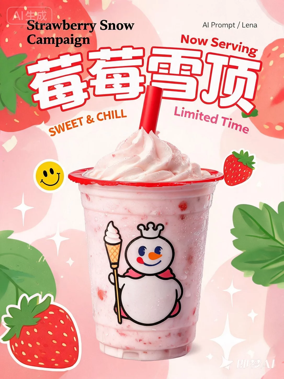 GPT-img2夏日茶饮海报提示词！款款都很吸睛