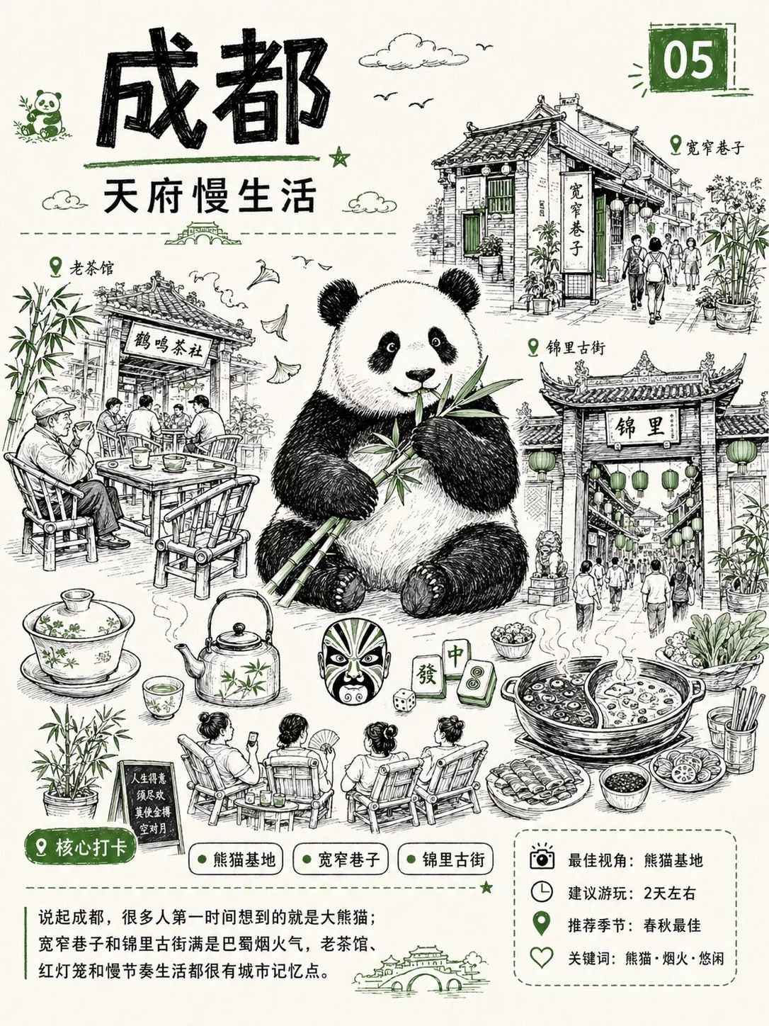 暑期旅行城市打卡手绘AI提示词，不会画画也能做出满满手账感