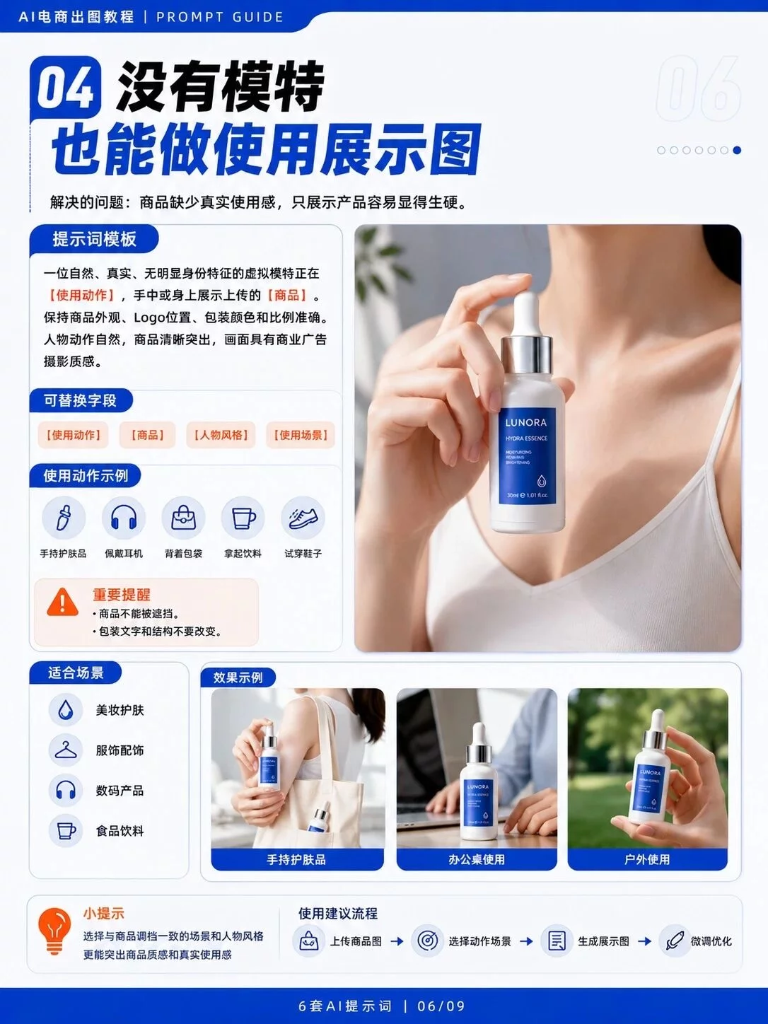 GPT Image 2电商提示词!一张白底图竟能包办整套素材