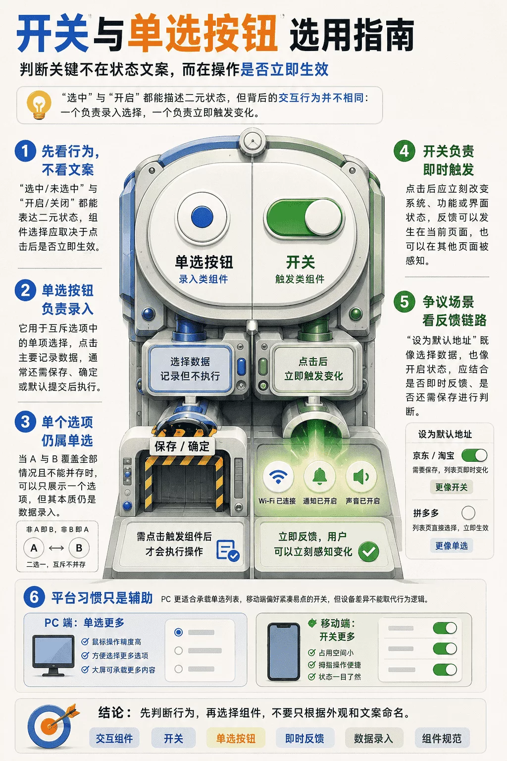 开关和单选按钮的区别，大部分设计师都说不清楚