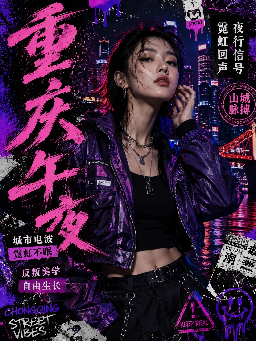 提示词灵感!9款中国城市涂鸦海报,张张都很出片