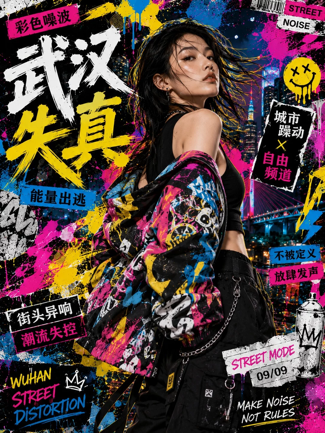 提示词灵感!9款中国城市涂鸦海报,张张都很出片