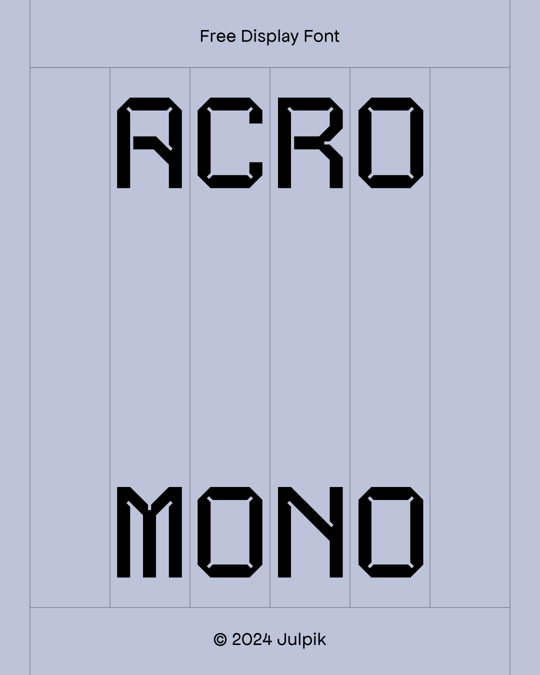 想找科技感十足的英文字体?试试这款免费的Acro Mono