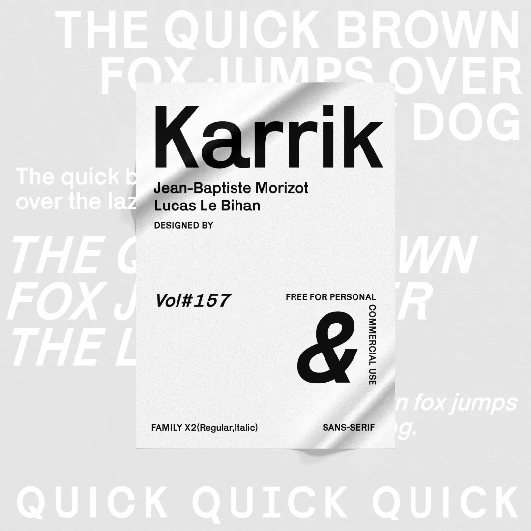 灵感库又来新素材！复古手工感拉满的免费字体 Karrik