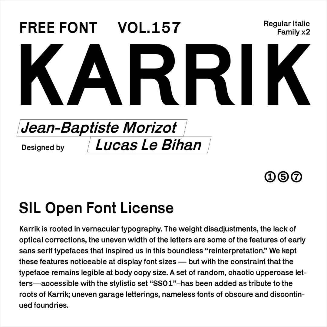 灵感库又来新素材！复古手工感拉满的免费字体 Karrik