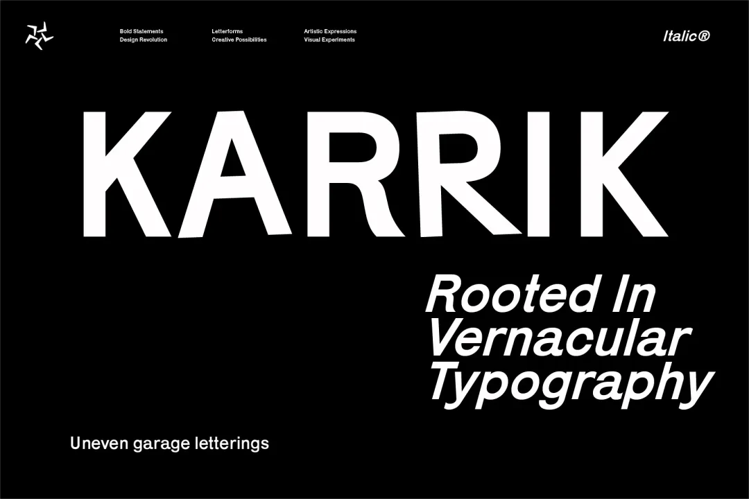 灵感库又来新素材！复古手工感拉满的免费字体 Karrik