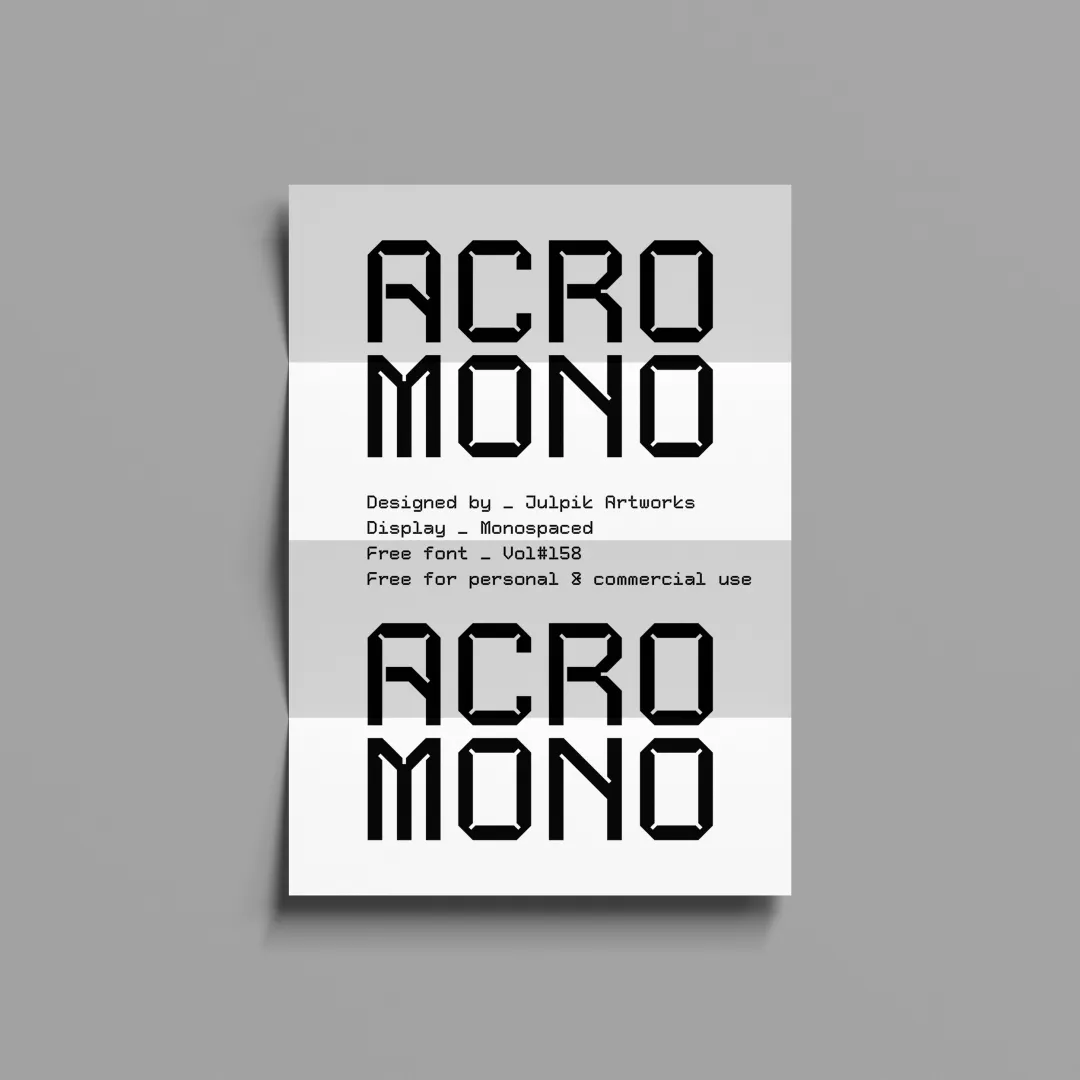 想找科技感十足的英文字体?试试这款免费的Acro Mono