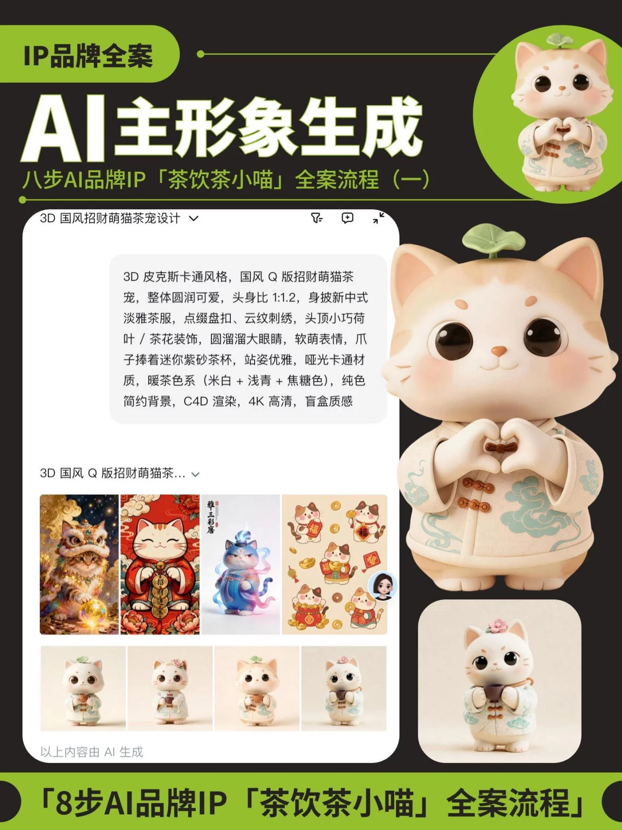8步做完一套AI茶饮品牌全案!从IP形象到门店设计全流程拆解