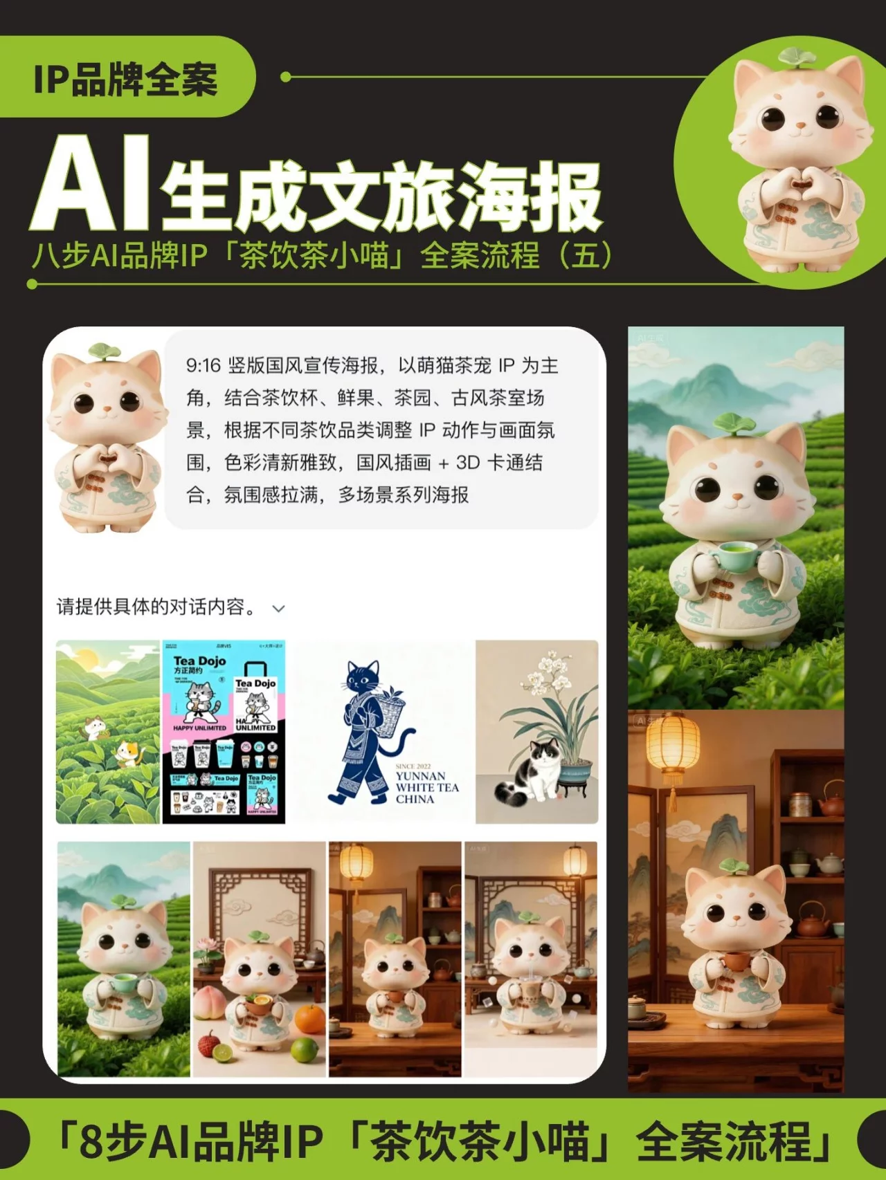 8步做完一套AI茶饮品牌全案!从IP形象到门店设计全流程拆解