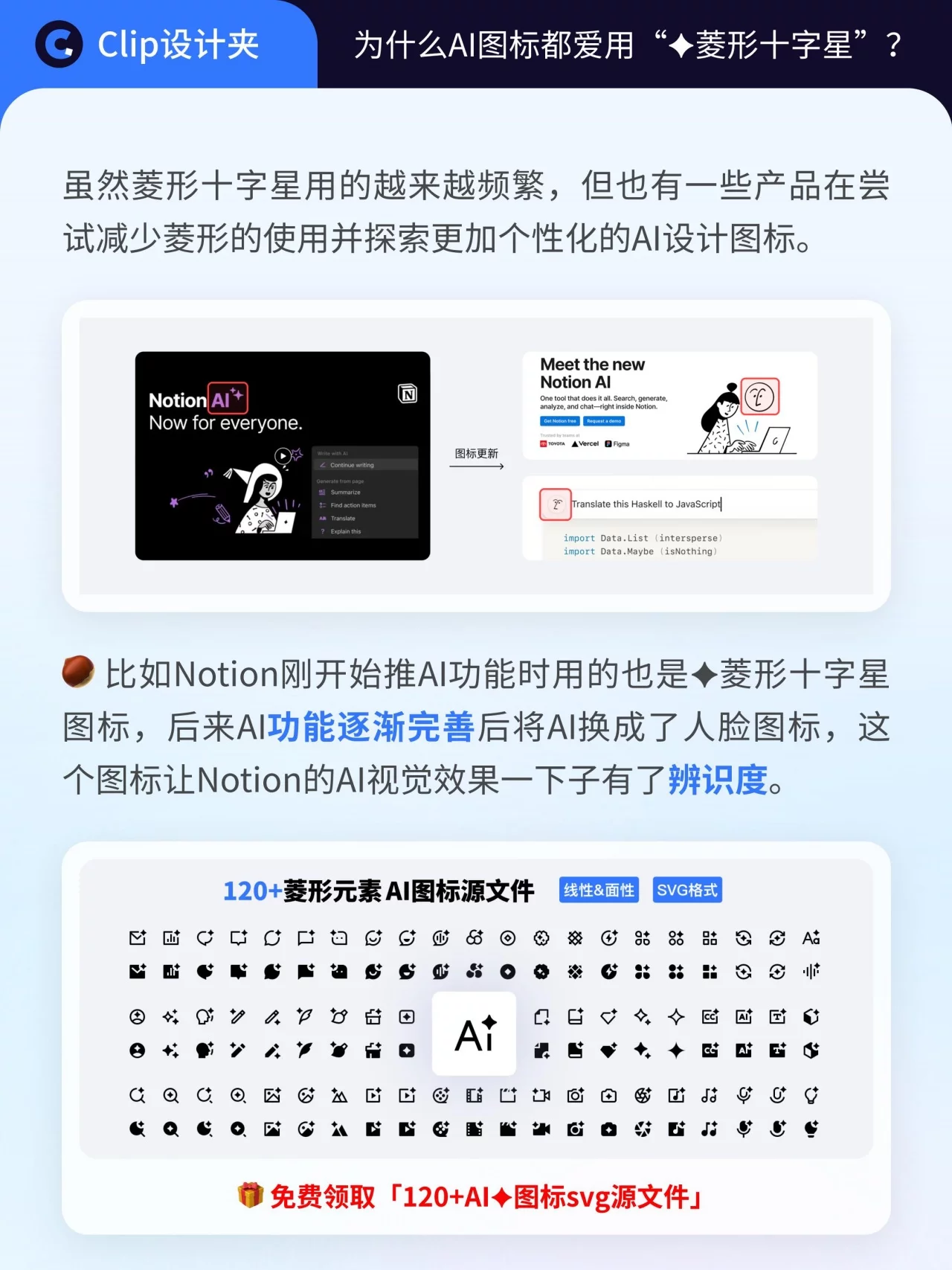 为什么AI图标都爱用“菱形十字星”？3分钟看懂背后的设计逻辑