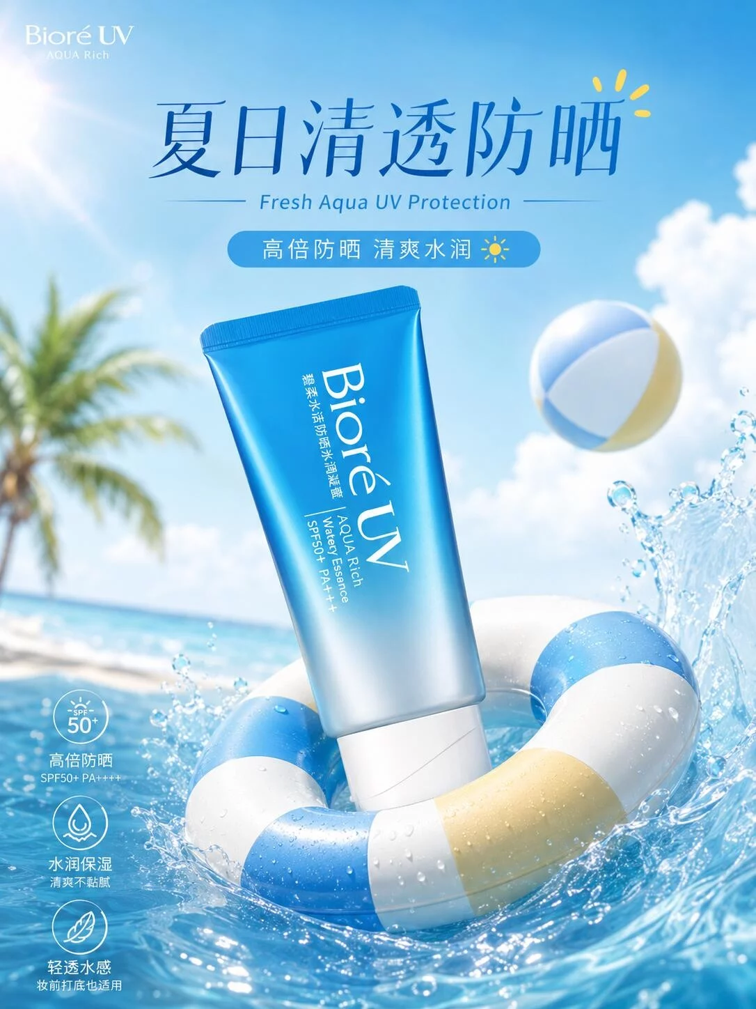夏季防晒霜怎么做? 3类AI创意提示词灵感参考