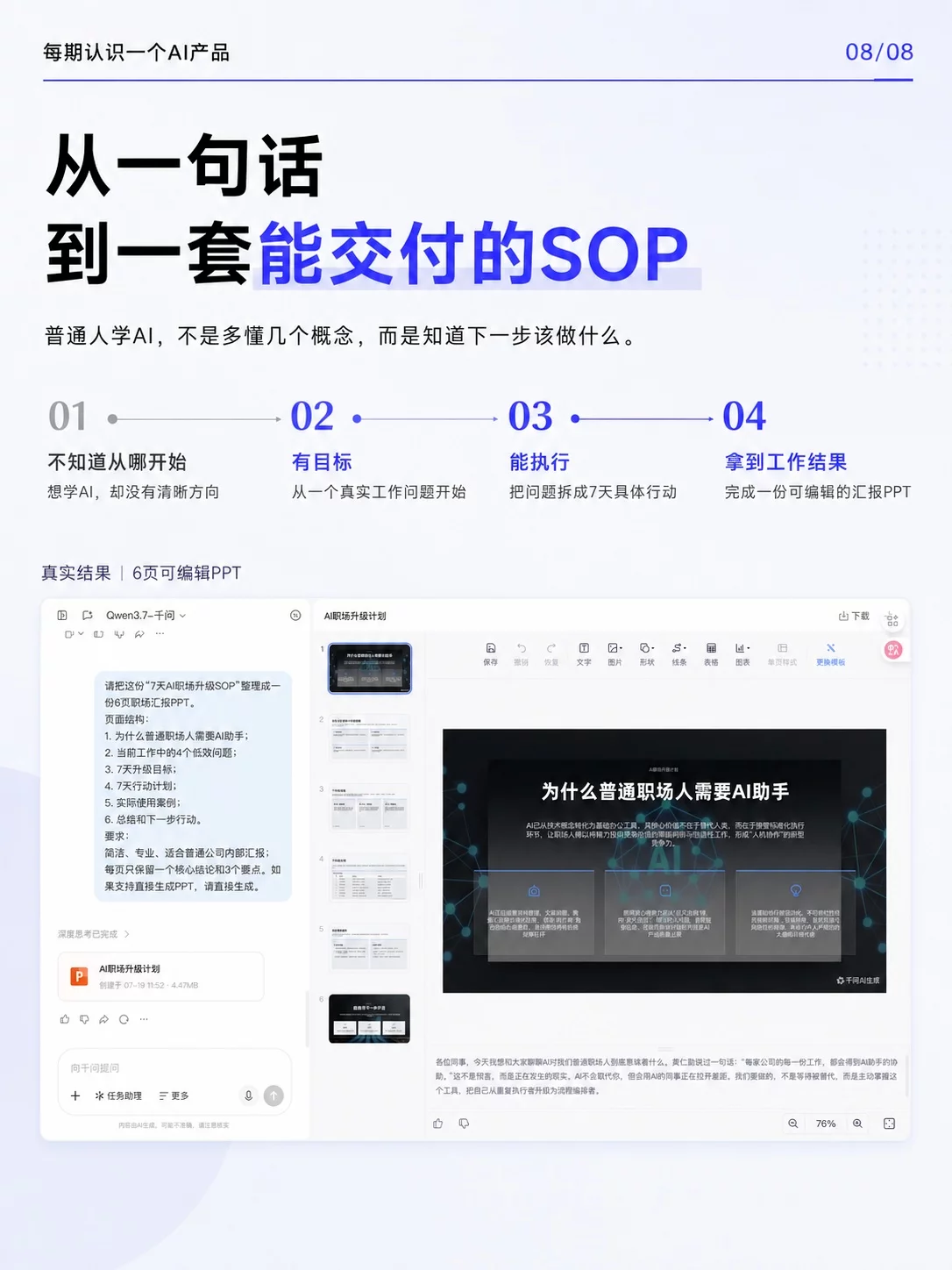 一句话拆出7天AI工作流!这套SOP上班就能直接照着用