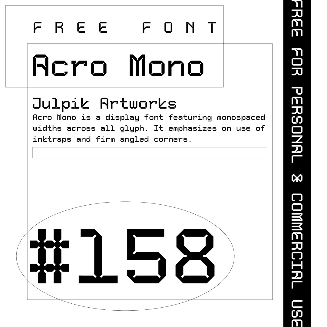 想找科技感十足的英文字体?试试这款免费的Acro Mono