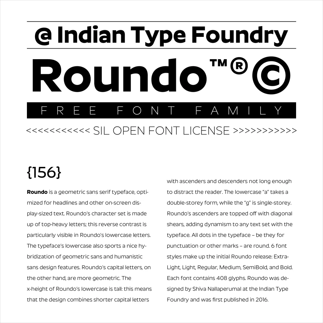 想要科技感设计?收藏好这个免费可商用的字体Roundo
