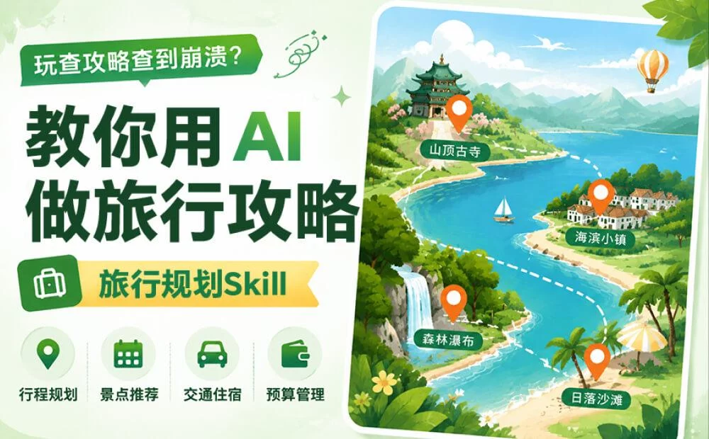 每次出去玩查攻略查到崩溃？我用AI做了一份特别靠谱的Skill