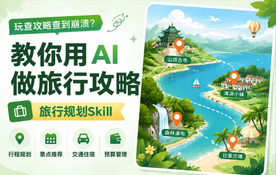 每次出去玩查攻略查到崩溃？我用AI做了一份特别靠谱的Skill