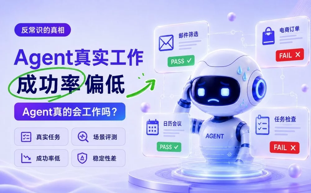 说一个反常识的真相,Agent如今在真实工作场景的成功率依然很低