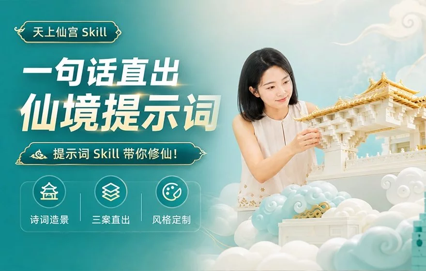 一句话直出各种仙境提示词，这个提示词Skill带你创造仙侠世界！